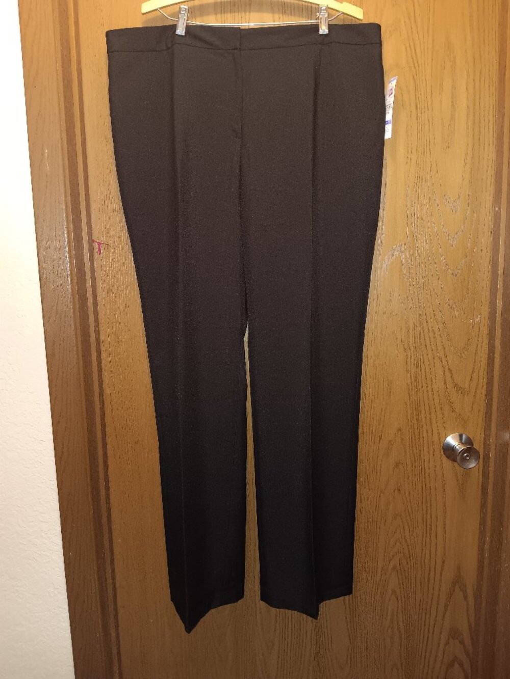 Le Suit Womens Black Lined Straight Leg Dress Pants Trousers Career Business 18